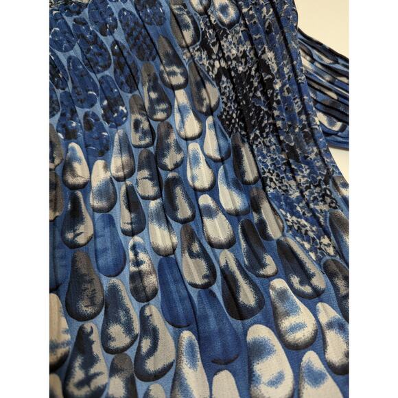 Jaipur womens blouse sz M Pleated in sections VGUC semi sheer Poly see measure - Picture 10 of 10